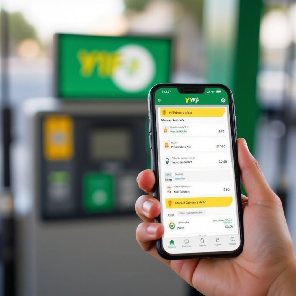 Persona usando la App YPF en su celular